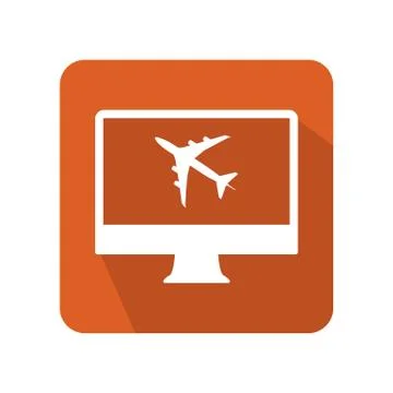 Flat desktop icon vector illustration on white background Stock Illustration