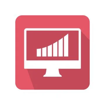 Flat desktop icon vector illustration on color background Stock Illustration