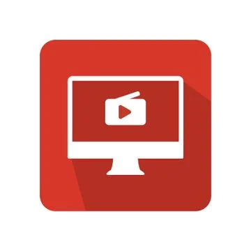 Flat desktop icon vector illustration on color background Stock Illustration