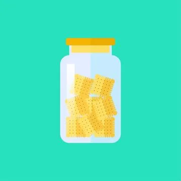 Flat dessert food Stock Illustration