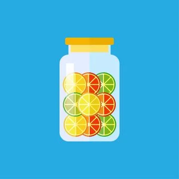 Flat dessert food Stock Illustration