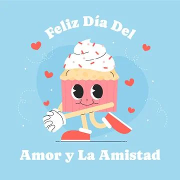 Flat dia del amor y la amistad illustration Stock Illustration