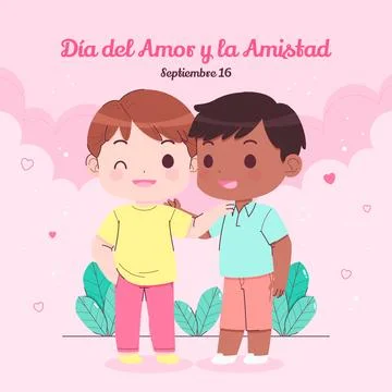 Flat dia del amor y la amistad illustration Stock Illustration