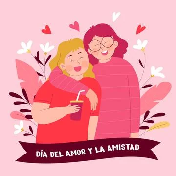 Flat dia del amor y la amistad illustration Stock Illustration