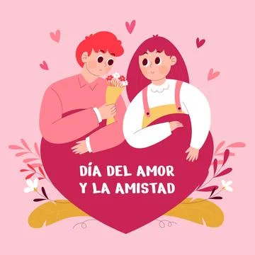 Flat dia del amor y la amistad illustration Stock Illustration