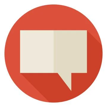 Flat Dialing Speaking Cloud Circle Icon with Long Shadow Stock Illustration