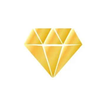 Flat Diamond gold icon Stock Illustration