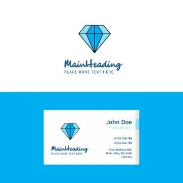 Flat Diamond  Logo and Visiting Card Template. Busienss Concept Logo Design Stock Illustration