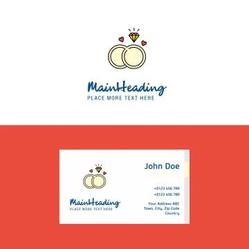 Flat Diamond ring Logo and Visiting Card Template. Busienss Concept Logo Desi Stock Illustration