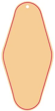 A flat diamond shaped key tag in black with a small hole for a ring at the to Stock Illustration