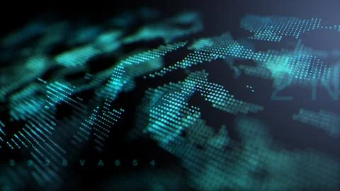 Flat digital map. Dotted abstract background in green color. Data center, o.. 스톡 일러스트