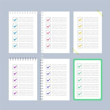 Flat to do check list collection Stock Illustration