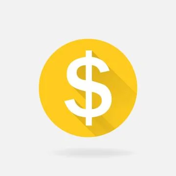 Flat dollar icon. Stock Illustration