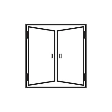 Flat door icon symbol vector Illustration. Stock Illustration