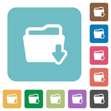 Flat download folder icons 스톡 일러스트