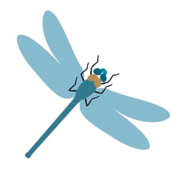 Flat dragonfly vector illustration Stock Illustration