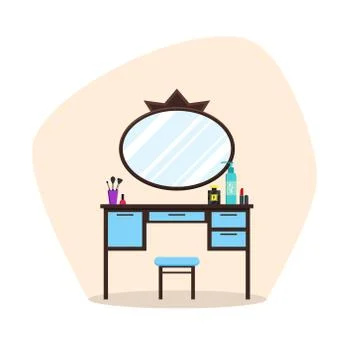 Flat dressing tables Stock Illustration