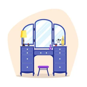 Flat dressing tables Stock Illustration