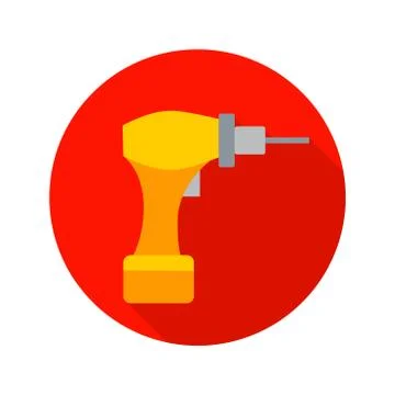 Flat Drill Circle Icon Stock Illustration