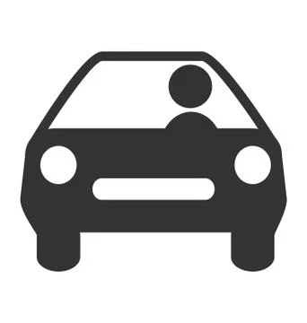 Flat driving icon isolated on white Stock Illustration