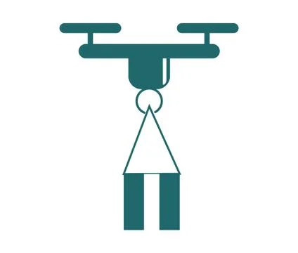 Flat drone dropshipping icon isolated Stock Illustration
