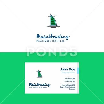 Flat Dubai hotel Logo and Visiting Card Template. Busienss Concept Logo ...