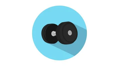 Flat Dumbbell Icon Stock Illustration