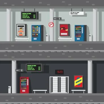 Flat dwsign of underground subway Stock Illustration
