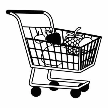 Flat E-commerce Shopping Cart Icon Stock Illustration
