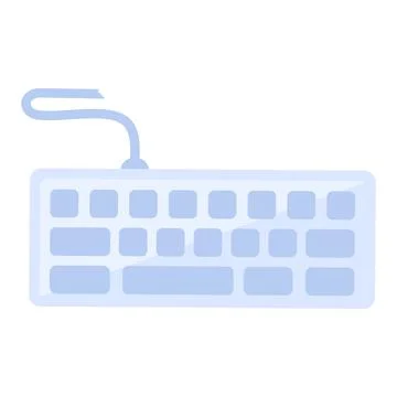Flat E Waste Broken Office Computer Keyboard Icon Stock Illustration