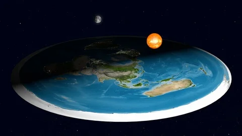 Flat Earth 3D Model. Static side view wi... | Stock Video | Pond5