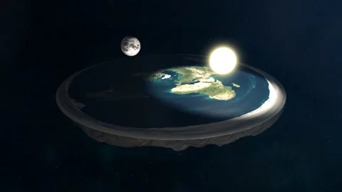 Flat Earth Conspiracy Sun and Moon Model Stock Footage 146096467