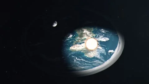 Flat Earth Conspiracy Theory Sun and Moon Model Stock Footage 277003625