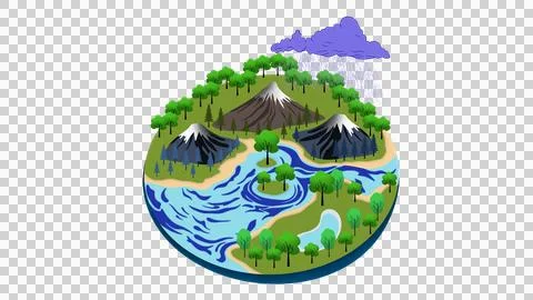 Flat Earth in cosmos, A Flat Earth model Stock Illustration