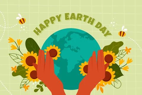 Flat earth day background Stock Illustration