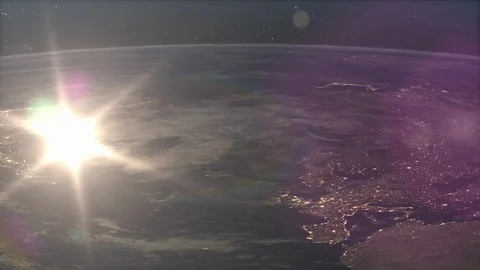 Flat Earth Diagram Dynamic Animation Night Stock Footage 107764127