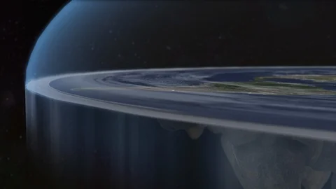 Flat Earth Diagram Over the Edge Stock Footage 107764383