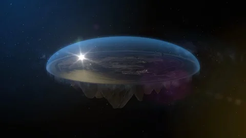 Flat Earth Diagram Slow Push In Night Stock Footage 107764445