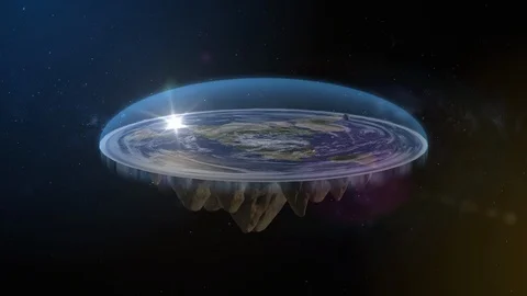 Flat Earth Diagram Slow Push In Stock Footage 107764479