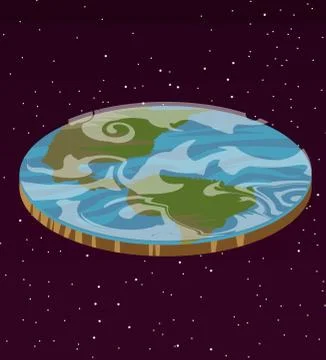 Flat earth disc Stock Illustration