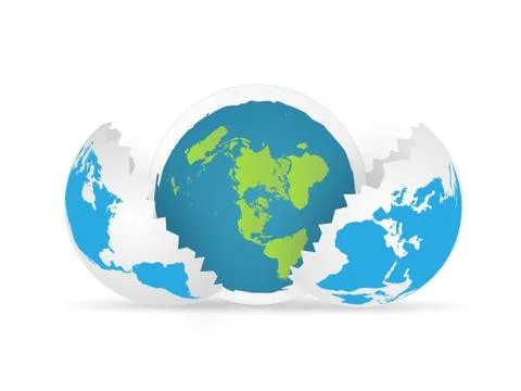 Flat Earth from Globe Illustration Stock Illustration
