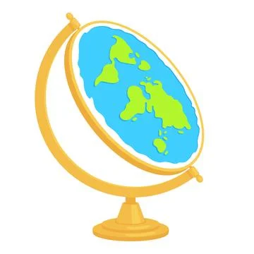 Flat earth globe model illustration Stock Illustration