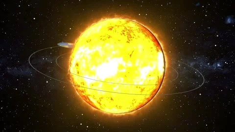 Flat Earth Model with Sun, Moon, and Earth Orbiting in Space image photo Stock Footage 331877713