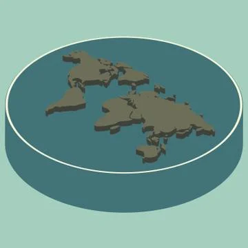Flat Earth. The old vision of the Planet and the solar system. Earth, like a Illustrazione stock