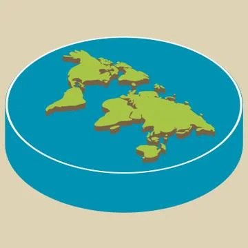 Flat Earth. The old vision of the Planet and the solar system. Earth, like a Stock Illustration