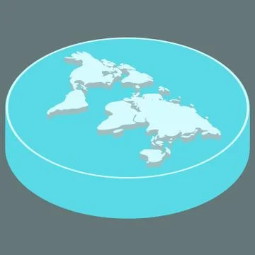 Flat Earth. The old vision of the Planet and the solar system. Earth, like a Illustrazione stock