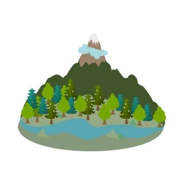 Flat earth planet in antiquity. Ancient civilization. Vector illustration Stock Illustration