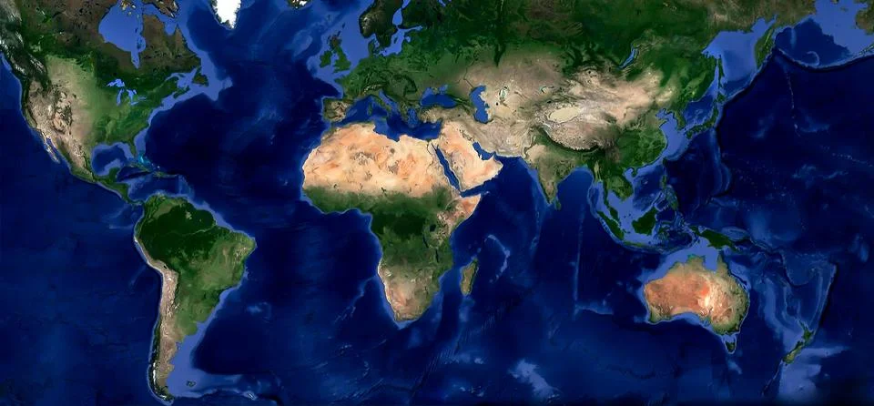 Flat earth from the space Elements of this image furnished by NASA Foto stock