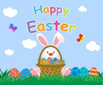 Flat Easter holiday modern style design 库存插图