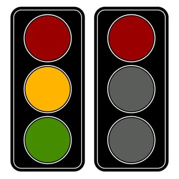 Flat easy-to-edit traffic lamp / traffic light graphics Illustration